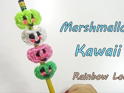 ♥ MARSHMALLOW  KAWAII Topper per Matite.Penne Con Elastici  Rainbow Loom  Tutorial  ! ♥