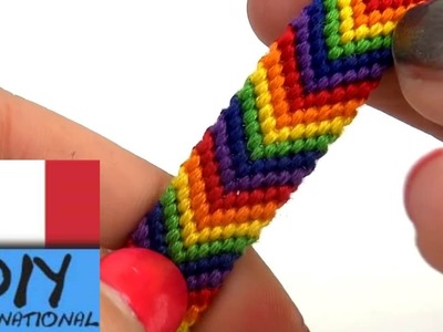 Braccialetto dell´amicizia con colori arcobaleno braccialetto con fili di cotone a forma di freccia