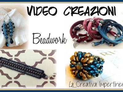 Video Creazioni - Bracciale, Anello e Orecchini con Perline - beadwork earrings, bracelet, ring