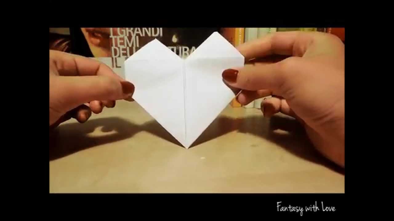 Origami Cuore con un foglio di carta. Tutorial facilissimo ♥ DIY Paper Heart
