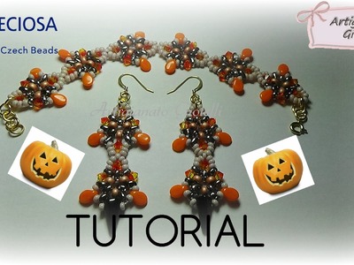 Tutorial Perline Halloween - Come fare orecchini con twin bead e pip