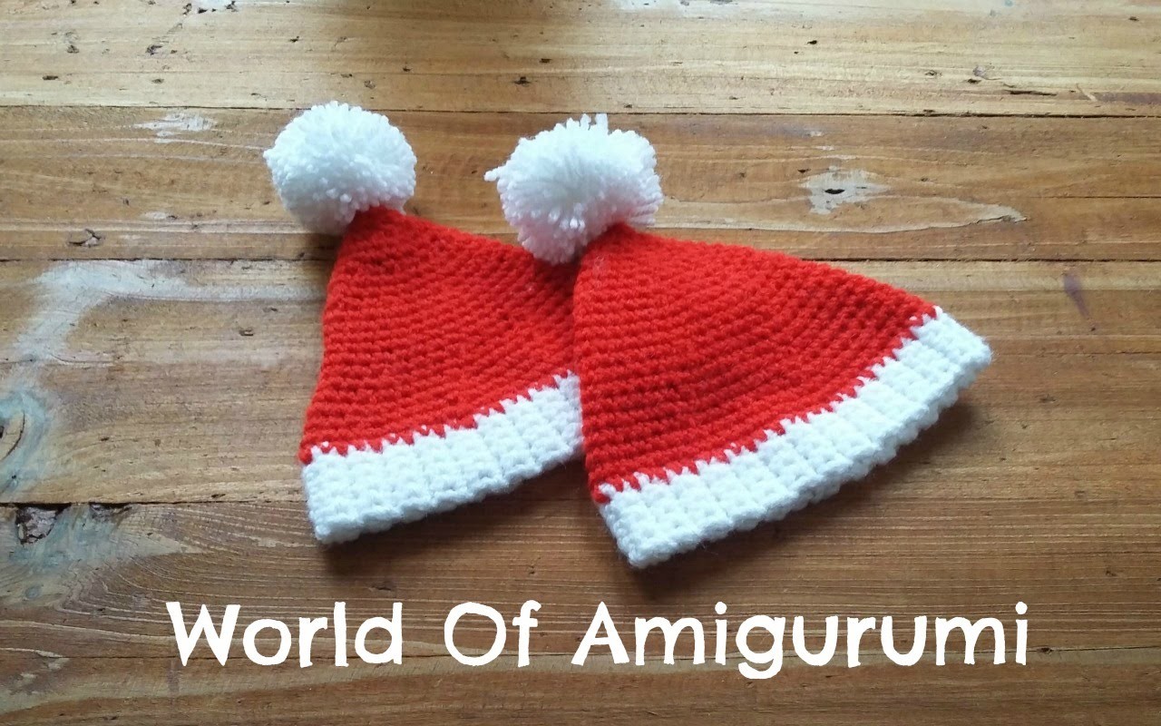Cappello di Babbo Natale per Amigurumi | How to crochet a Santa Claus hat