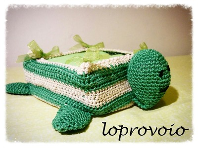 Tartaruga porta tovaglioli - Crochet Turtle Napkin Holder
