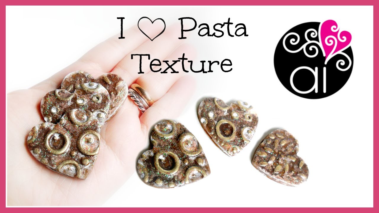 I love Pasta | Handmade Texture tutorial | Polymer Clay | Valentine's day Ideas