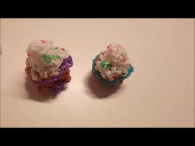 Cupcake 3d my version con elastici rainbow loom all'uncinetto