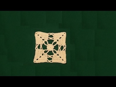 Piastrella all'uncinetto "anelli e archetti" -   crochet granny square tutorial