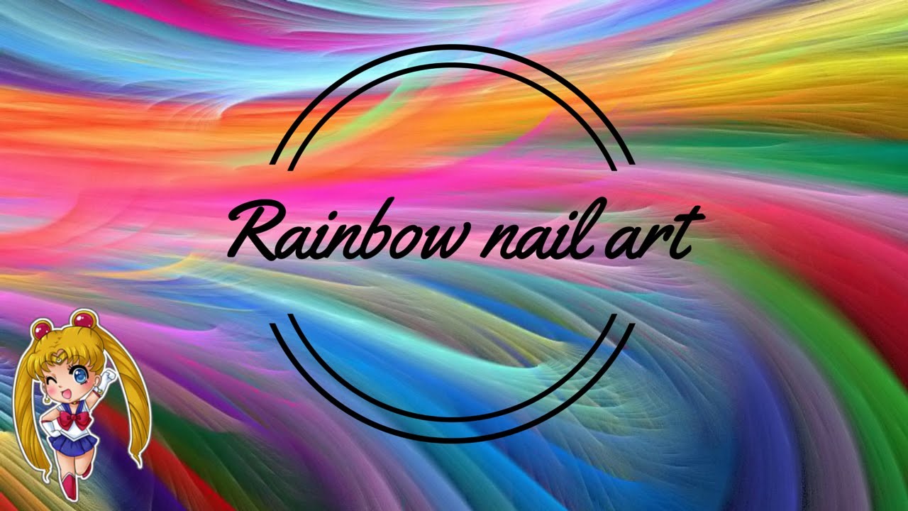 Rainbow nail art in gel tutorial