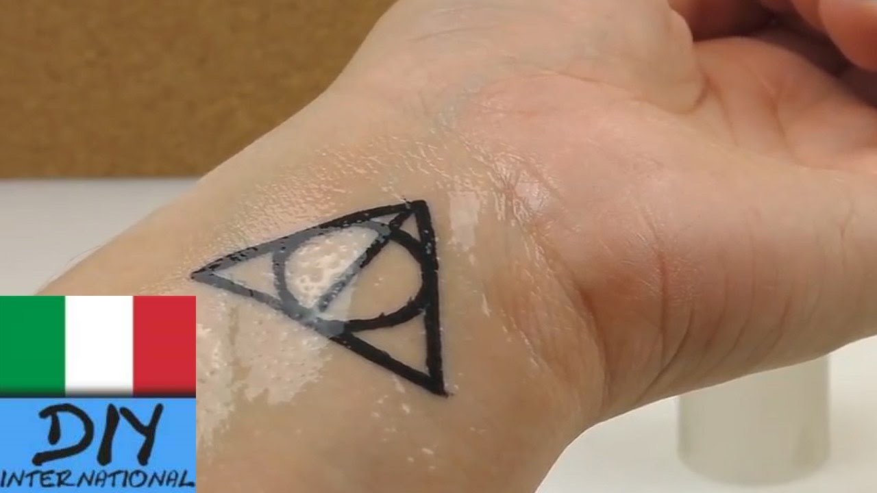 DIY Tattoo Harry Potter Simbolo "I doni della morte – tatuaggio temporaneo facile fai da te