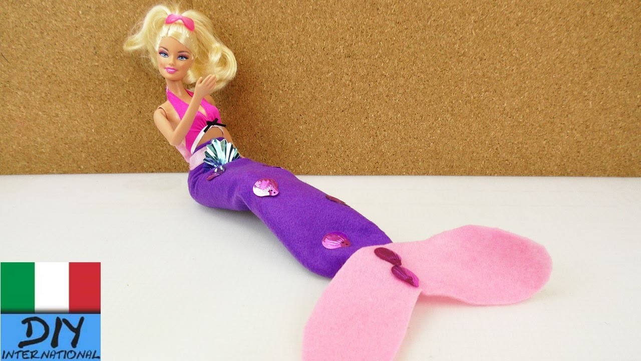 Barbie Sirena Fai da te - Istruzioni per una pinna (coda da sirena per Barbie)