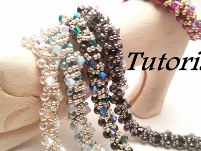 TUTORIAL Bracciale Ghirlanda con Perle Preciosa e Bicono | Christmas bracelet TUTORIAL