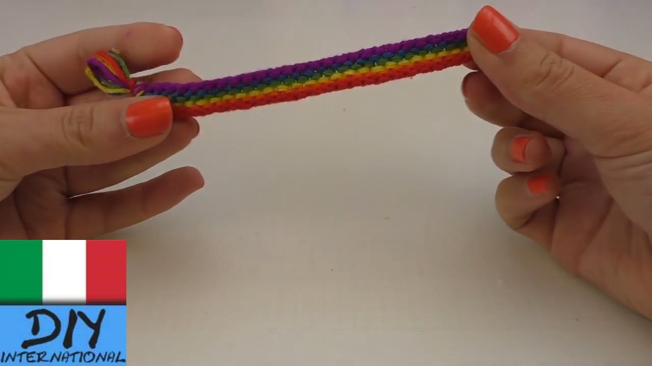 Braccialetto arcobaleno nodi su nodi| Braccialetto dell´amicizia dai da te | DIY