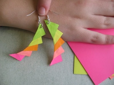 Orecchini di carta con Post-it -Tutorial Origami Paper Jewelry