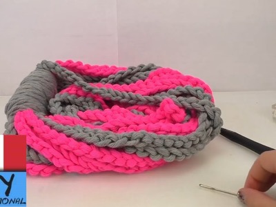 Sciarpa ad anello doppio Crochet - Tutorial per una sciarpa ad anello doppio con catenelle