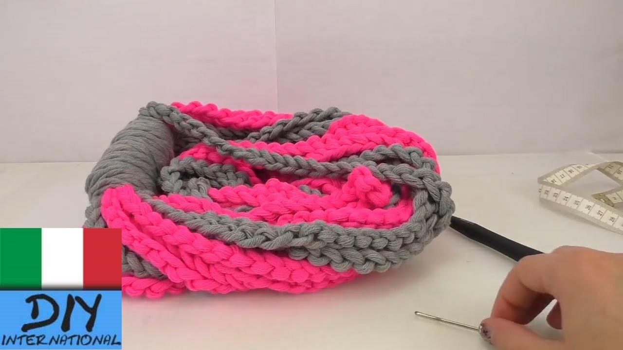 Sciarpa ad anello doppio Crochet - Tutorial per una sciarpa ad anello doppio con catenelle