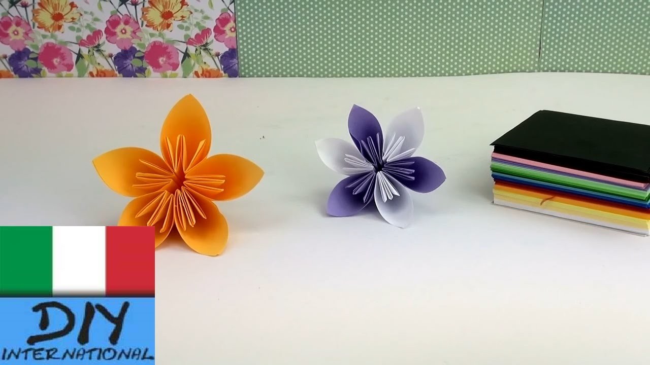 Origami fiori facili - Piegare fiori origami. Bellissimi fiori per la primavera