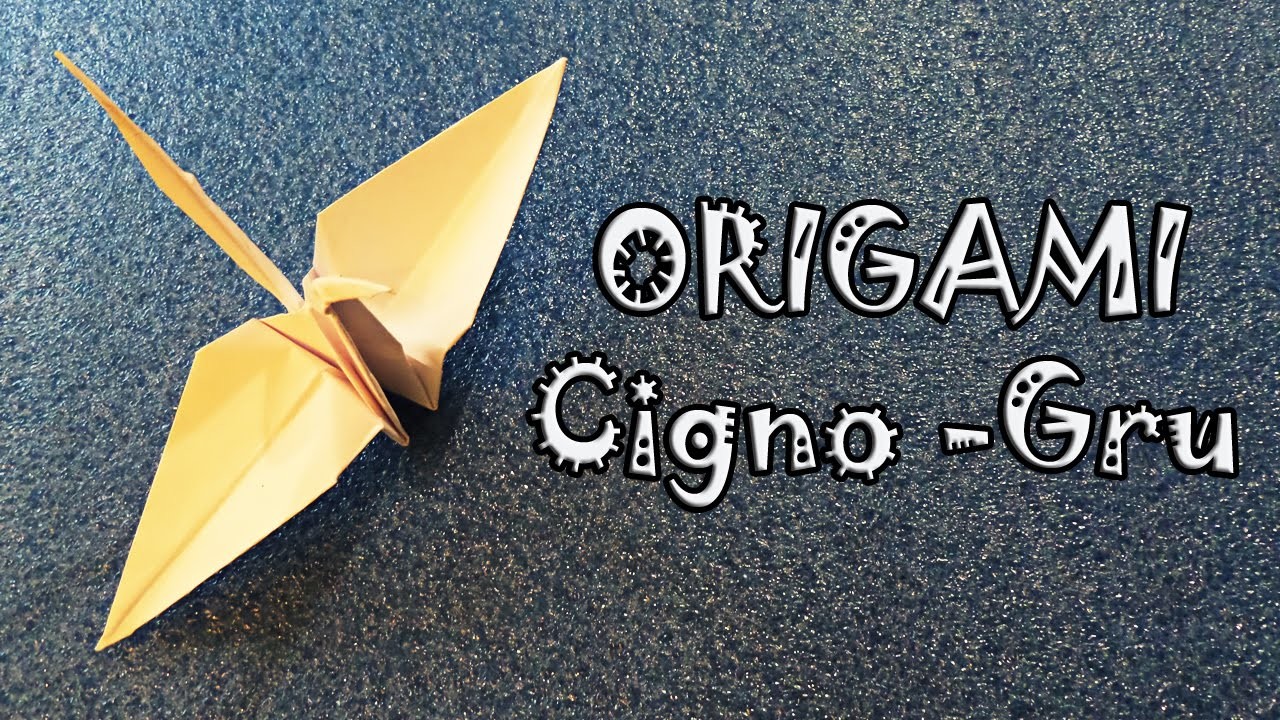 Origami, tutorial cigno, gru di carta - a paper crane, swam