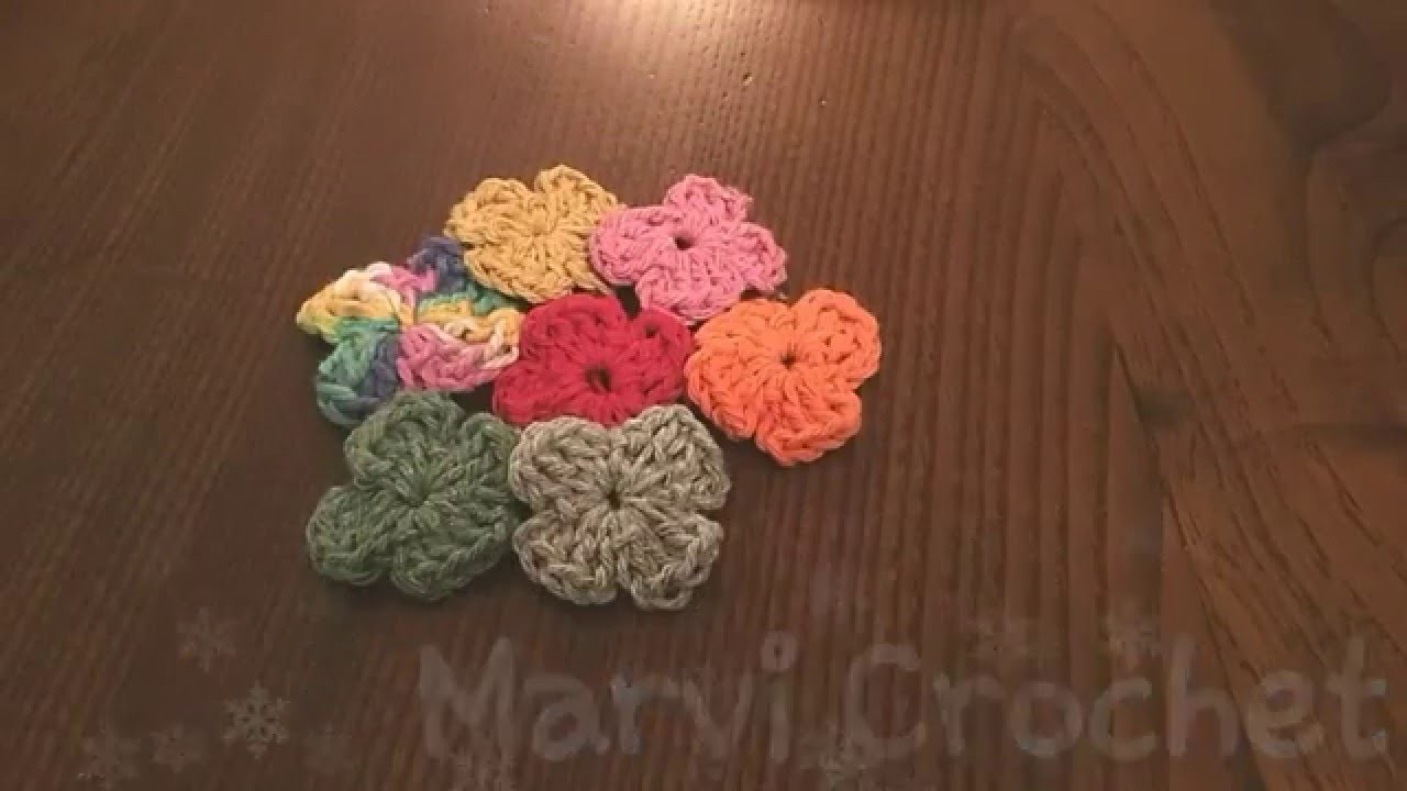 Tutorial fiore semplice uncinetto,Simple crochet flower