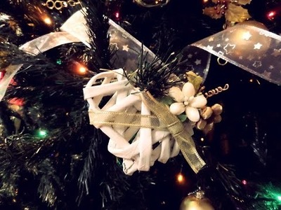 DIY - Decorazioni natalizie: cuore  con cannucce di giornale