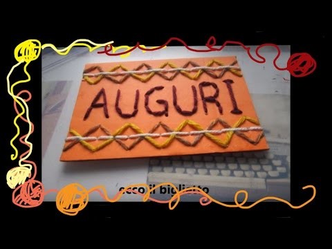 DIY biglietto d'auguri con lana