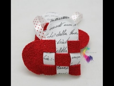 Cuori intrecciati in feltro o gomma crepla-Heart basket DIY-Idea San Valentino-Valentine's Day