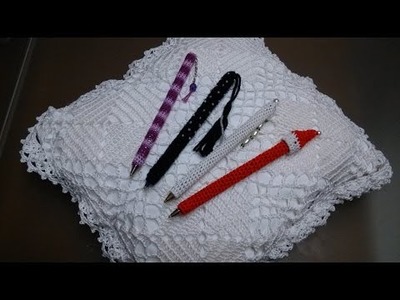 Penne rivestite all'uncinetto (crochet pen)