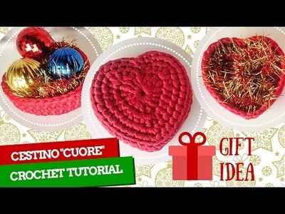 TutorialXmas #2 | Cestino "Cuore" uncinetto | Basket crochet "Heart" | Katy Handmade