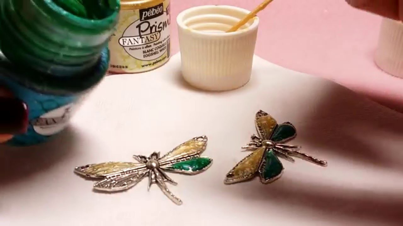 DIY - Colorare i ciondoli in metallo con colori Pebeo Prisme