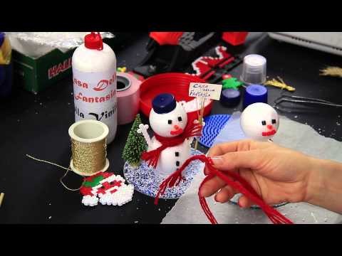 Video Tutorial DIY Pupazzo di neve Snowman Idee per il Natale con Pyssla, Palline di Polistirolo