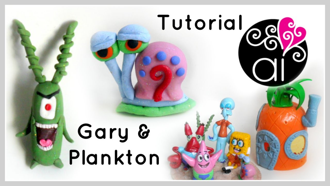 Gary & Plankton | Polymer Clay Tutorial | Cake Topper DIY