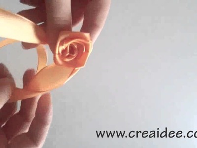 DIY Ribbon Rose - Tutorial di Creaidee