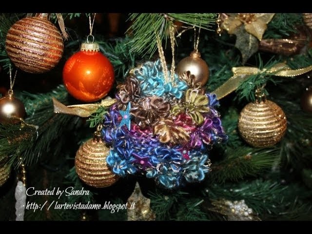 Pallina di Natale fai da te in lana - Tutorial decorazione natalizia - lartevistadame