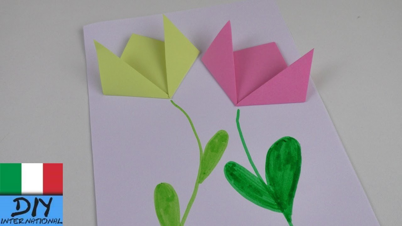 Quadro di primavera con fiori di carta 3D
