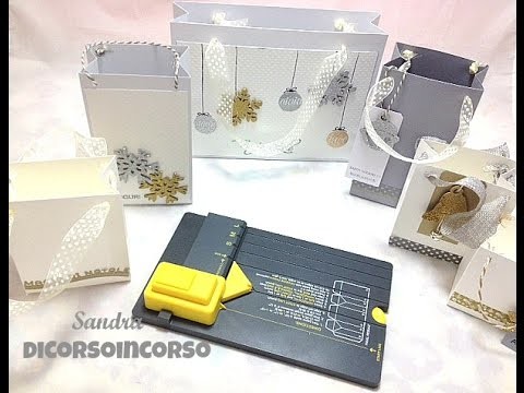 Gift Bag Punch Board Tutorial-Sacchetti di carta Fai da te-Christmas packaging-Natale fai da te