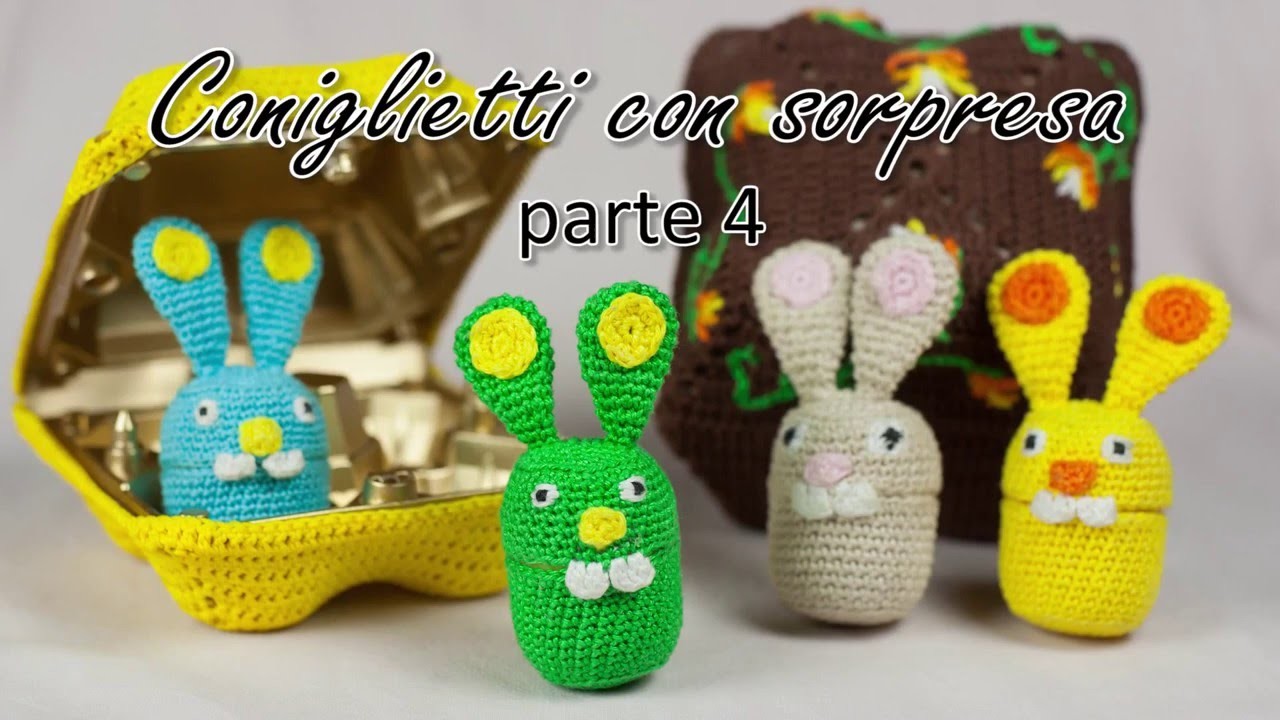 Tutorial coniglietti di pasqua all'uncinetto, metodo amigurumi, parte 4 di 4