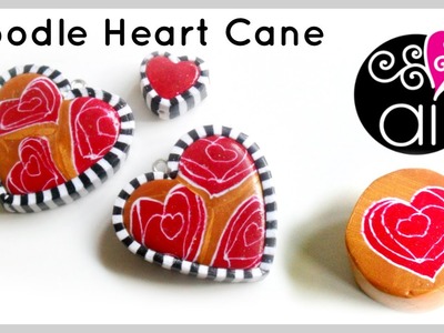 Doodle Heart Cane | Murrina Cuore Disegnato | Polymer Clay Tutorial