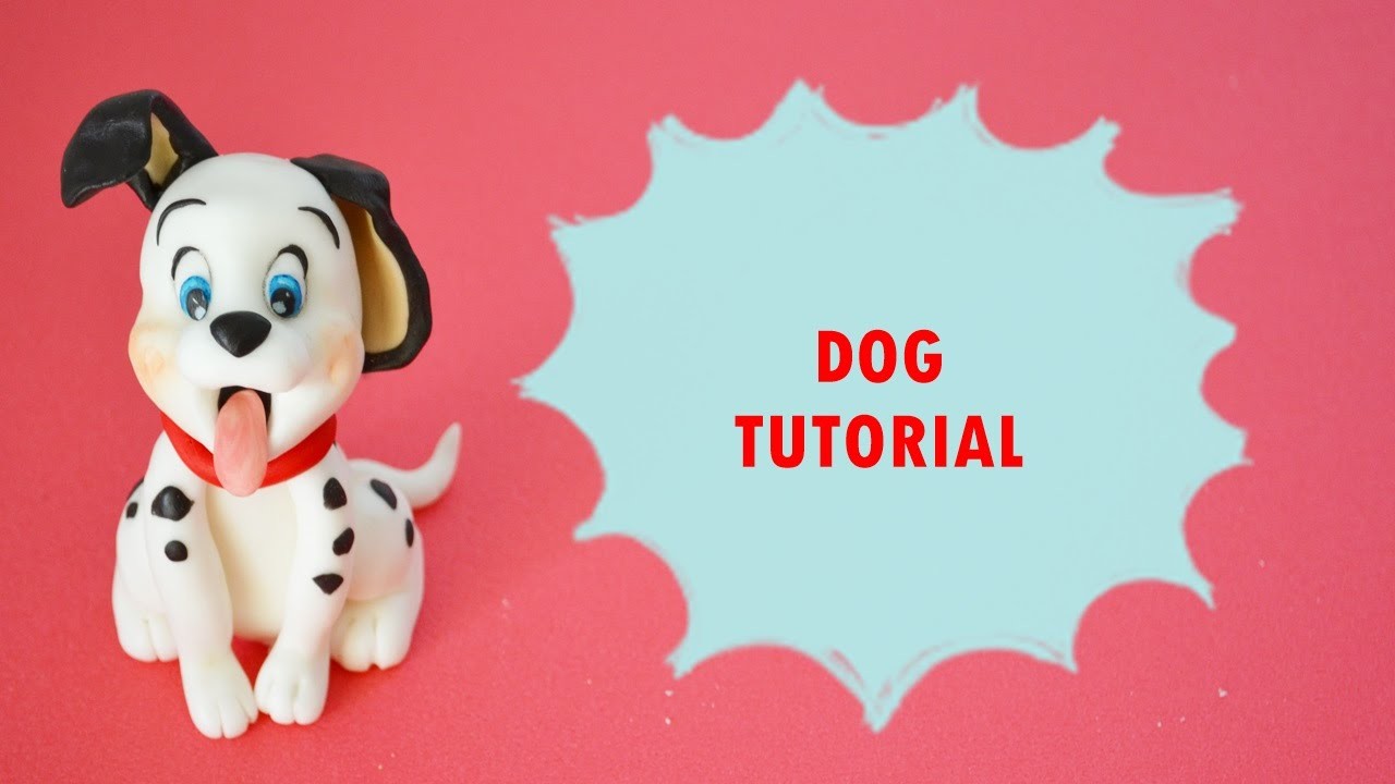 How to make dalmatian dog cake topper fondant - tutorial carica dei 101 torta pasta di zucchero