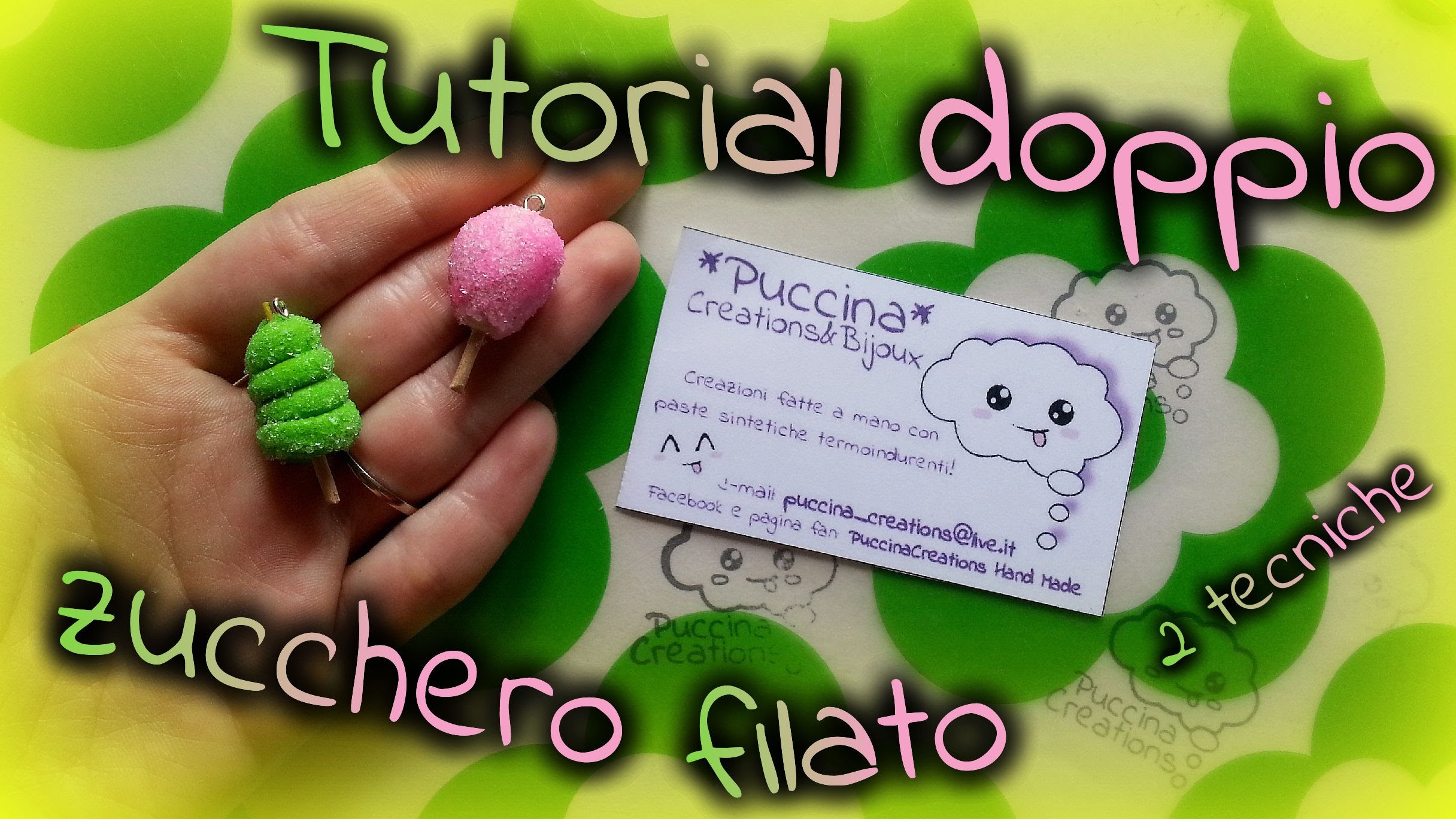 DIY Tutorial Cotton Candy - zucchero filato (Fimo.Polymer Clay) | PuccinaCreations