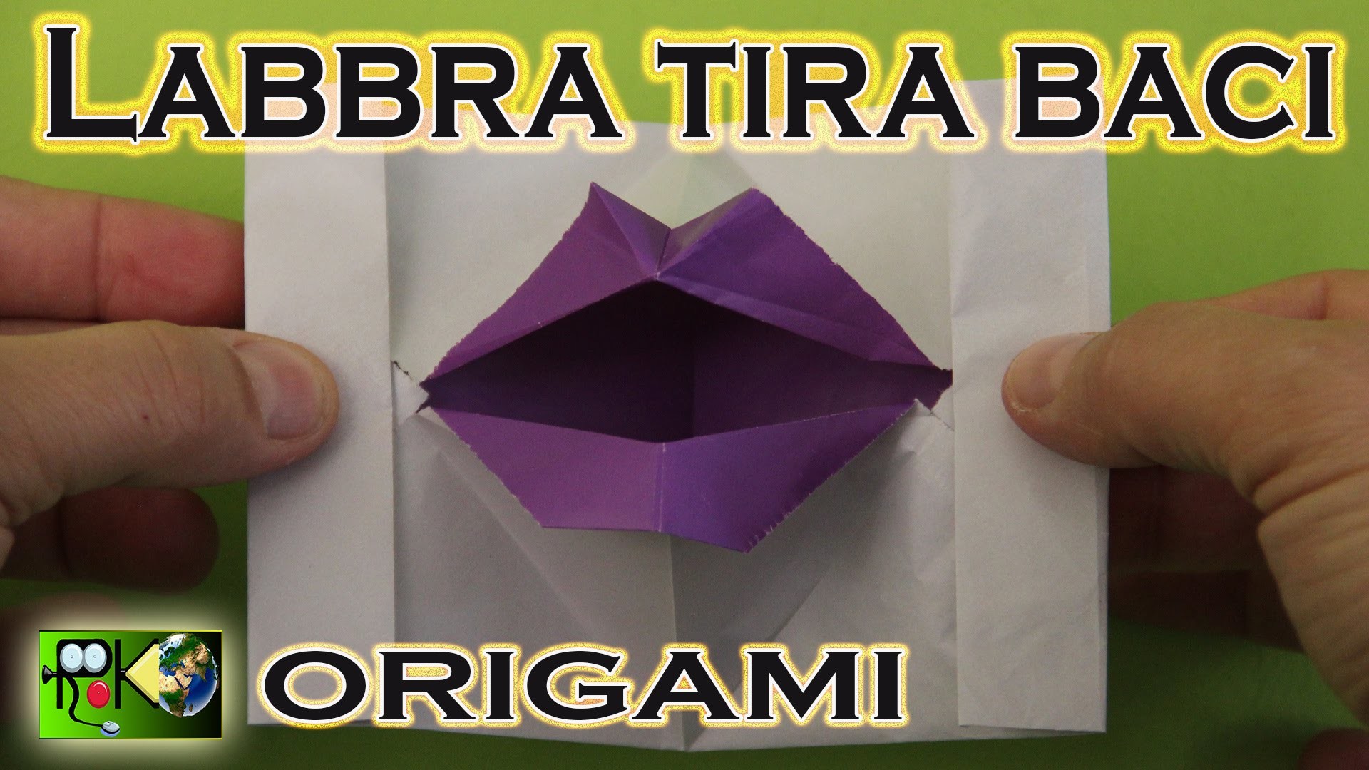 Origami facili e veloci. Labbra tira baci. Origami easy and fast. Bocca