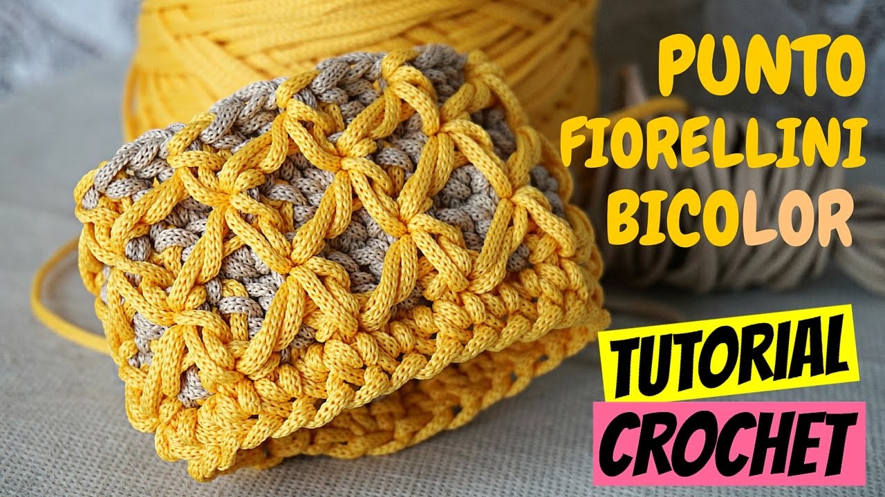 Punto fiorellini (o thai) bicolore uncinetto | Tutorial crochet || Katy Handmade