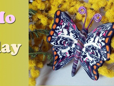 DIY Butterfly Polymer Clay tutorial. Facile Farfalla - Arcillas Poliméricas: Mariposa