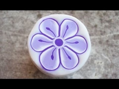 Millefiori cane: fiore lilla con pistilli (polymer clay tutorial)