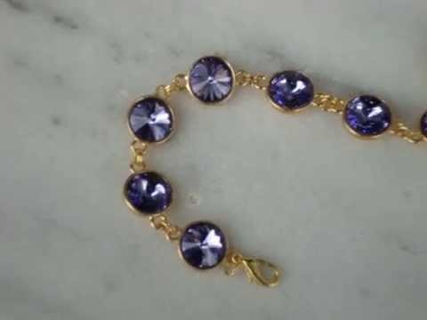 Swarovski crystal  tanzanite rivoli bracelet