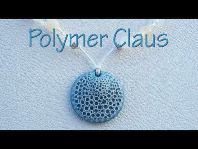 Sea sponge effect pendant (english sub - polymer clay pendant tutorial)