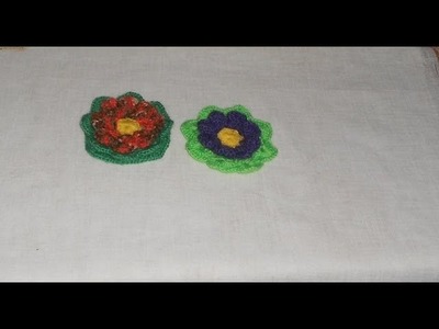 Uncinetto Crochet Fiore Bicchierini - Crochet flower ganchillo flor