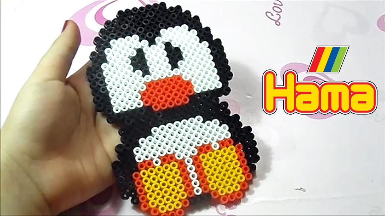 Pinguino con Hama Beads. Perler Beads Penguin ✿