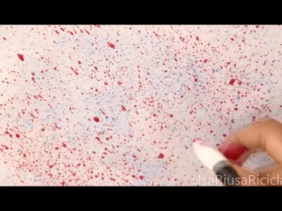 Toothbrush painting wrapping paper - UsaRiusaRicicla