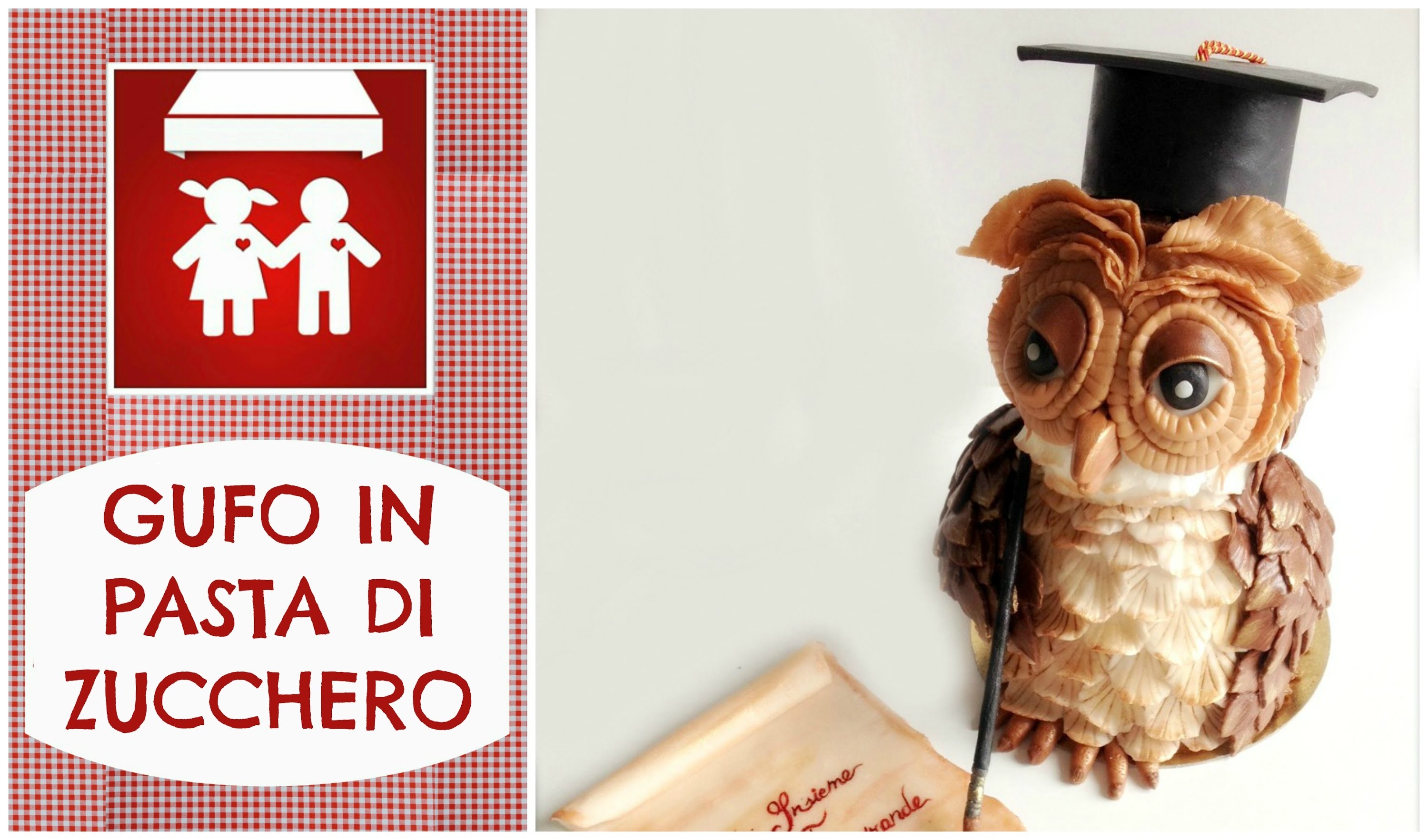 GUFO in PAsta di Zucchero. How to make a fondant Owl (Dolci decorazione) 2C+K