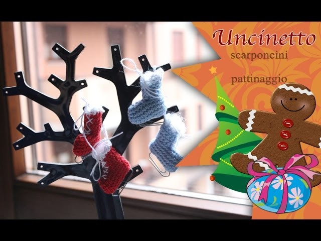 Uncinetto Natale: Scarponcini per pattinaggio da appendere
