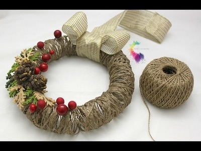 Ghirlanda natalizia Fai da te con spago-Christmas Wreath DIY-ft.Sweet Life