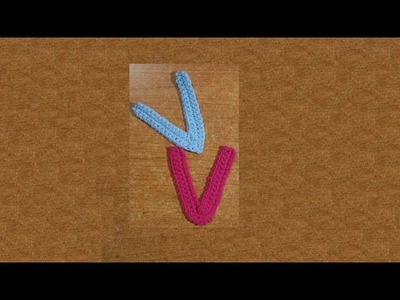 Alfabeto all'uncinetto "la lettera V" -  tutorial -  letter  V crochet